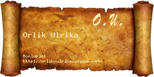 Orlik Ulrika névjegykártya